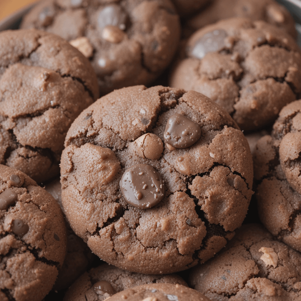 Close-up of freshly baked Nestlé chocolate chip cookies with gooey chocolate chunks.